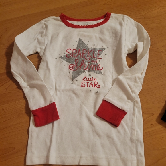 Koala Kids White and Red Pajama Top with Star Design - Picture 1 of 3